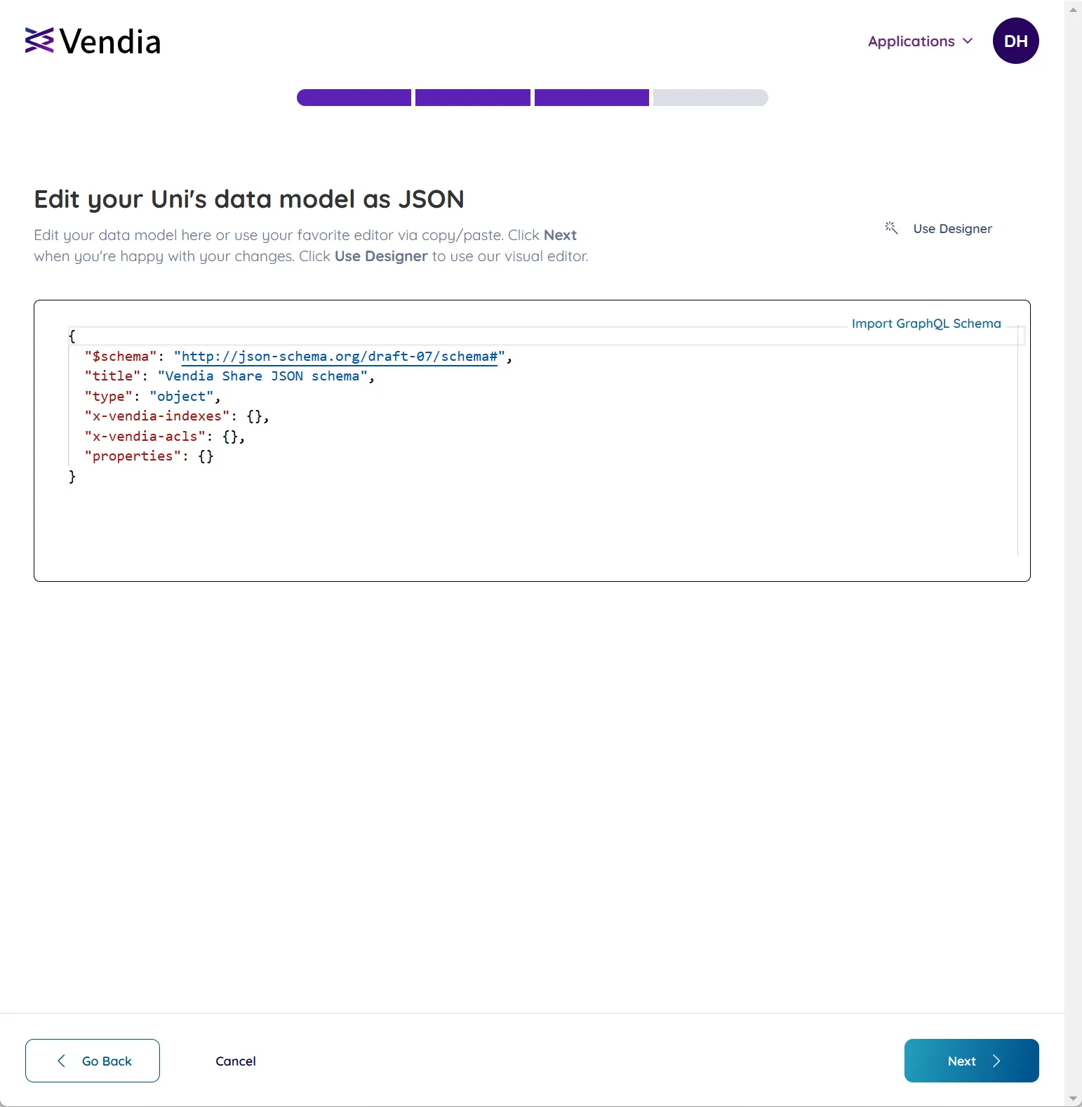 Define Schema JSON